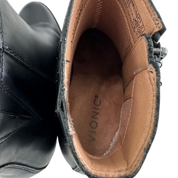 Vionic Madeline Black Leather Block Heel Ankle Booties Women’s Size Size 5 - Picture 10 of 16